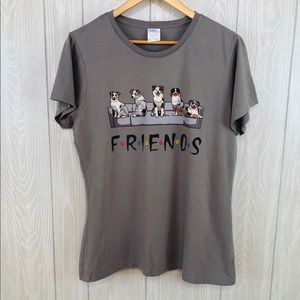 Australian Shepherd Dogs FRIENDS Tee Shirt Cotton